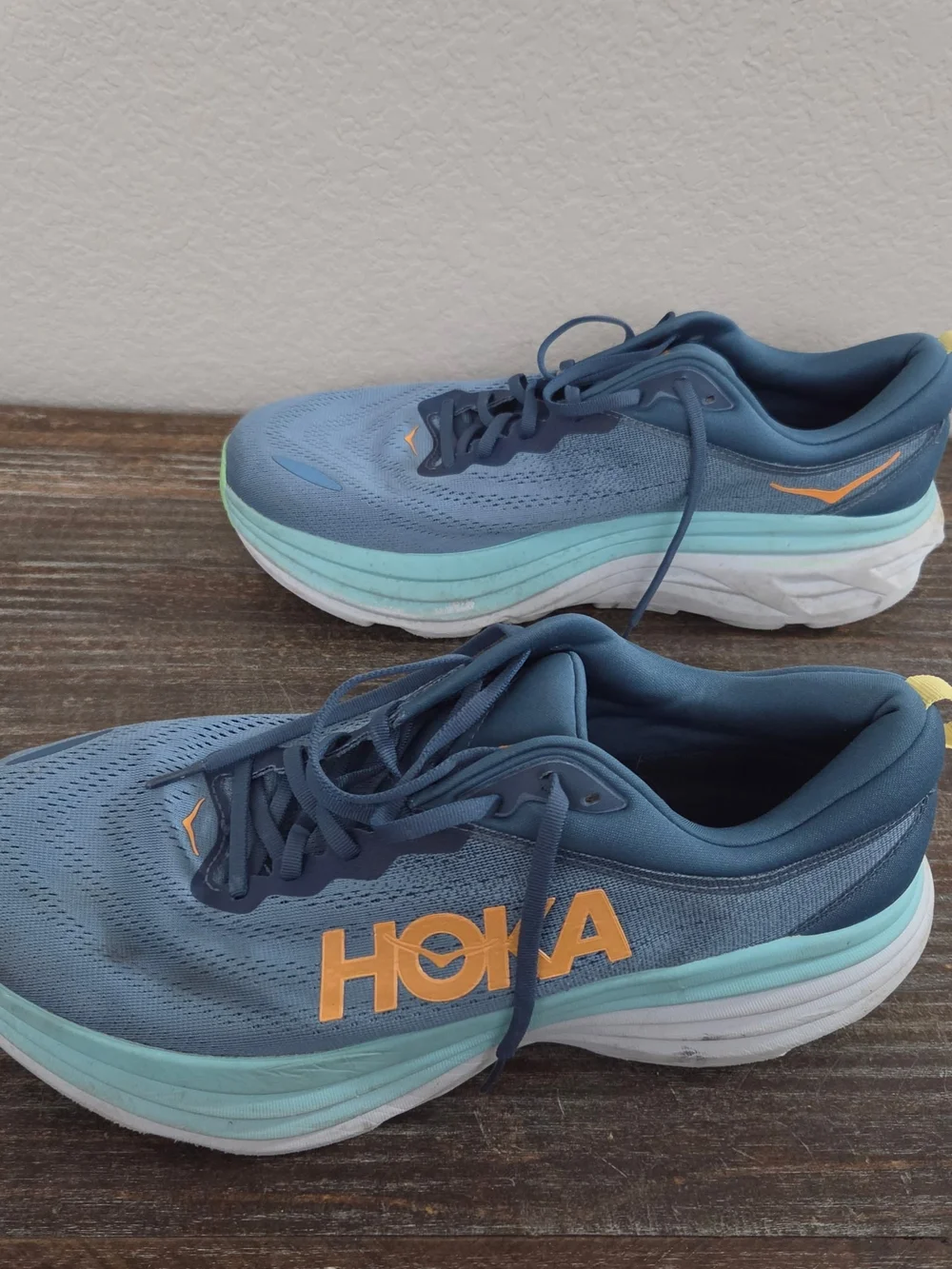 HOKA Men’s Blue Running Shoes with Mint Midsole